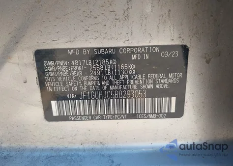 2024 Subaru Impreza Rs 5-Door from USA, damaged, VIN JF1GUHJC5R8293053